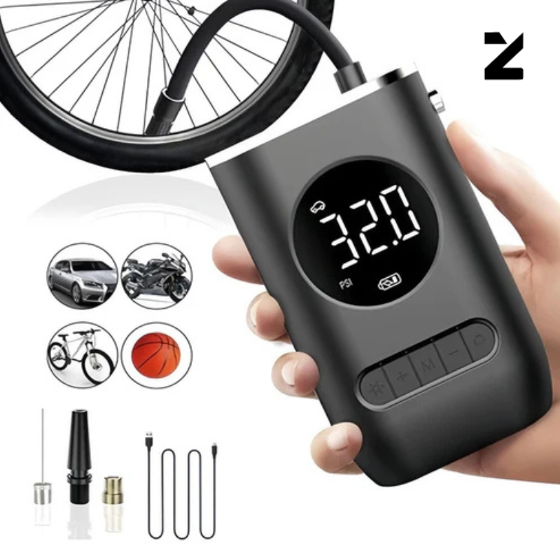 Mini Compressor de Ar Digital Portátil Recarregável