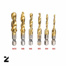 Kit 6 Brocas de Aço Titanium 2 em 1 - Fura e cria Rosca